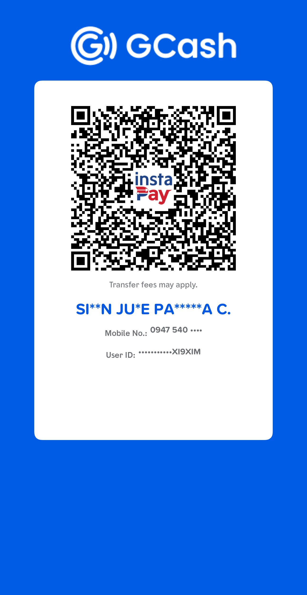 Chick N’ Spot GCash QR code